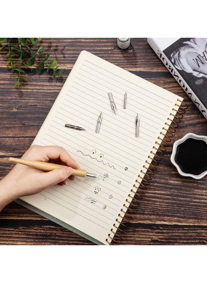 Peachjoy 11 Pieces Comic Pen Nib Set, G-Pen Ink Nib Stainless Steel Drawing Comic Pen Nib Calligraphy Nibs with Wooden Comic Pen Nibs Holder for Writing, Painting, Signing, White - Image 4